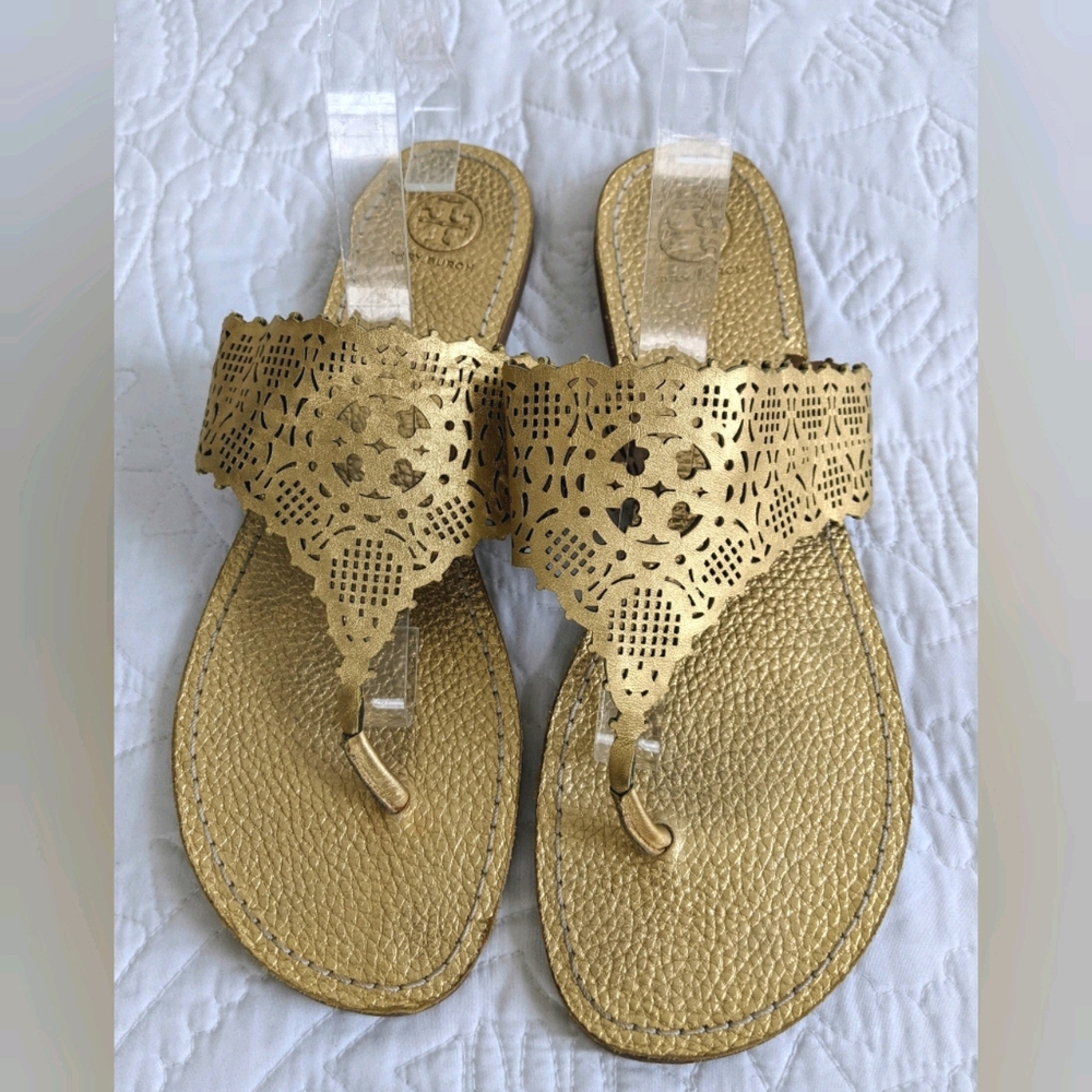 Tory Burch | Roselle Metallic Sandal | 9.5